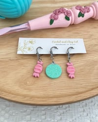 Image 3 of Pastel Christmas Stitch Markers for Crochet and Knitting