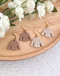Image 2 of Cozy Sweater Dangle Earrings 