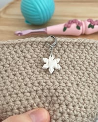 Image 2 of Snowflake Stitch Markers for Crochet and Knitting | Leverback Stitch Counters