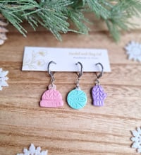 Image 5 of Pastel Christmas Stitch Markers for Crochet and Knitting