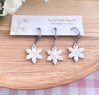 Image 3 of Snowflake Stitch Markers for Crochet and Knitting | Leverback Stitch Counters