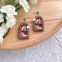 Image 2 of Floral Bookshelf Dangly Earrings