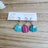 Image 7 of Pumpkin Stitch Markers for Crochet and Knitting