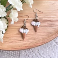 Image 1 of Ice Cream Cone Earrings | Food Jewelry 