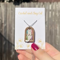 Image 4 of Cat Bookshelf Necklace | Cozy Reading Bookish Pendant