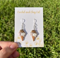 Image 2 of Ice Cream Cone Earrings | Food Jewelry 