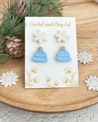 Image 1 of Winter Snowflake Stud Earrings Pack 