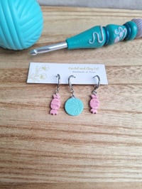 Image 9 of Pastel Christmas Stitch Markers for Crochet and Knitting