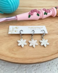 Image 7 of Snowflake Stitch Markers for Crochet and Knitting | Leverback Stitch Counters