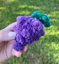 Image 1 of Grape Keychain Charm | Plush Fidget Toy