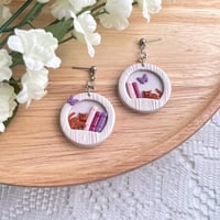 Image 1 of Cottagecore Bookshelf Dangly Earrings