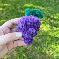 Image 2 of Grape Keychain Charm | Plush Fidget Toy