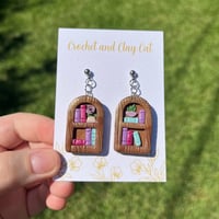 Image 7 of Floral Bookshelf Dangly Earrings