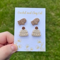 Image 2 of Cozy Hat and Mitten Stud Earrings