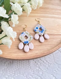 Image 2 of Blueberry Dangly Earrings | Polymer Clay Fruit Jewelry