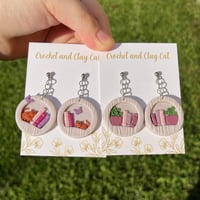 Image 4 of Cottagecore Bookshelf Dangly Earrings
