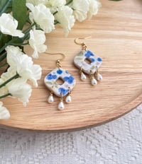 Image 3 of Blueberry Dangly Earrings | Polymer Clay Fruit Jewelry