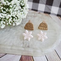Image 6 of Winter Snowflake Stud Earrings Pack 