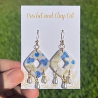 Image 4 of Blueberry Dangly Earrings | Polymer Clay Fruit Jewelry