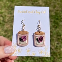 Image 2 of Rose Candle Earrings | Romantasy Bookish Jewelry