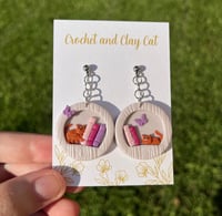 Image 6 of Cottagecore Bookshelf Dangly Earrings