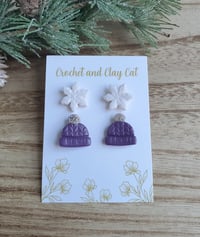 Image 7 of Winter Snowflake Stud Earrings Pack 
