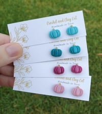 Image 3 of Colorful Pumpkin Stud Earrings 
