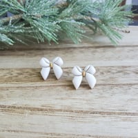 Image 6 of Pink Bow Stud Earrings | Breast Cancer Ribbon