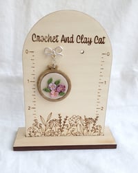 Image 5 of Embroidery Hoop Floral Clay Earrings 