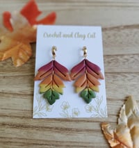 Image 4 of Ombre Falling Leaf Earrings