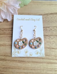 Image 6 of Floral Art Palette Dangly Earrings