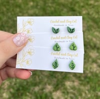 Image 3 of  Cottagecore Plant Stud Earrings 