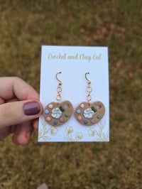 Image 7 of Floral Art Palette Dangly Earrings