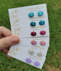 Image 5 of Colorful Pumpkin Stud Earrings 