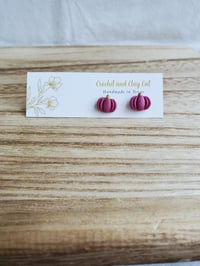 Image 6 of Colorful Pumpkin Stud Earrings 