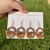 Image 5 of Cottagecore Strawberry Basket Earrings