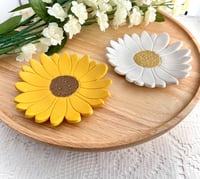Image 2 of Sunflower and Daisy Trinket Trays | Floral Jewelry Dish 
