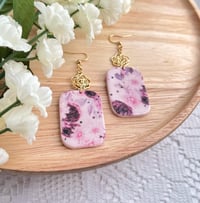 Image 4 of Pastel Pink Floral Earrings 