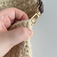 Image 2 of Handmade Crocheted Cream Shoulder Bag - Ready to ship