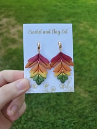 Image 9 of Ombre Falling Leaf Earrings