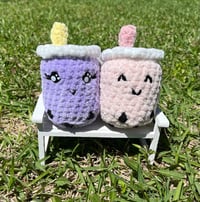 Image 1 of Mini Boba Tea Crochet Plush 