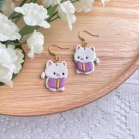 Image 2 of Cats Reading Books Earrings