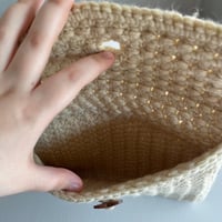 Image 4 of Handmade Crocheted Cream Shoulder Bag - Ready to ship