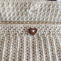 Image 5 of Handmade Crocheted Cream Shoulder Bag - Ready to ship