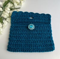 Image 5 of Teal Sparkly Clutch | Cosmetic Bag