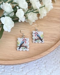 Image 1 of Watercolor Woodpecker Earrings