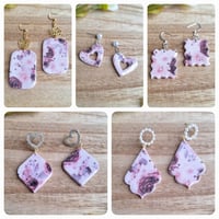 Image 8 of Pastel Pink Floral Earrings 