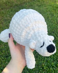Image 3 of Panic Attack Bear Weighted Plush - Polar Bear Stuffed Animal 