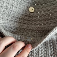 Image 6 of Gray Pearl Crocheted Shoulder Bag - Ready to ship