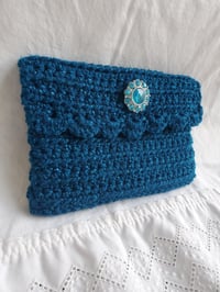 Image 7 of Teal Sparkly Clutch | Cosmetic Bag